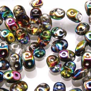 SuperDuo Beads, 2.5x5mm Crystal Vitrial [10g]
