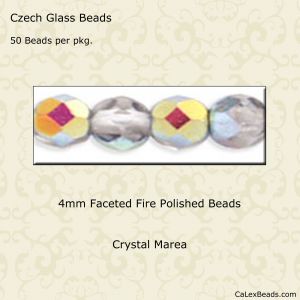 Fire Polished Beads:4mm Crystal, Marea [50]