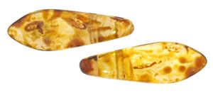 Dagger Beads 5x16mm 2-Hole:Crystal, Picasso [50]
