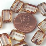 Rectangle Bead:8x12mm Crystal, Picasso [10]