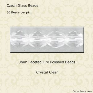 Fire Polished Beads:3mm Crystal [50]