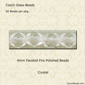Fire Polished Beads:4mm Crystal [50]