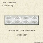 Fire Polished Beads:8mm Crystal Clear [25]