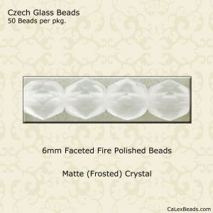 Fire Polished Beads:6mm Crystal, Matte [50]