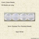 Fire Polished Beads:4mm White, Opal [50]