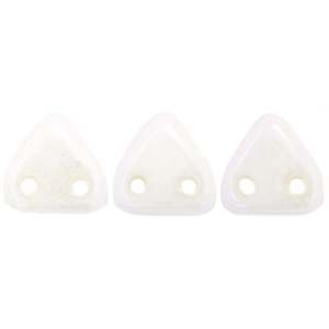 Czech Glass 6mm 2-Hole CzechMate Triangle Beads:Luster Opaque White [10g]