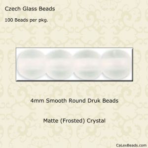 Druk Beads:4mm Crystal, Matte [100]