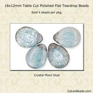 Teardrop Beads:16x12mm Crystal, Moon Dust [4]