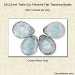 Teardrop Beads:16x12mm Crystal, Moon Dust [4]