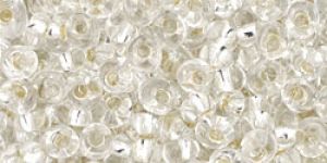 CLOSE OUT:3mm Toho Magatama Beads, Silver Lined Crystal [8g]