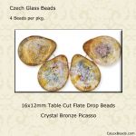Teardrop Beads:16x12mm Crystal, Bronze Picasso [4]