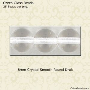 Druk Beads:8mm Crystal [25]