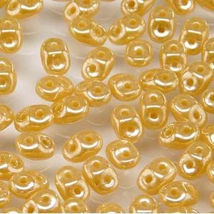 SuperDuo Beads, 2.5x5mm Ivory White Opaque Luster [10g]