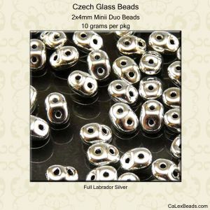 MiniDuo Beads, 2x4mm:Full Labrador Crystal [10g]
