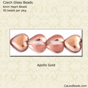 Heart Beads 6mm:Apollo Gold [50]