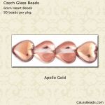 Heart Beads 6mm:Apollo Gold [50]