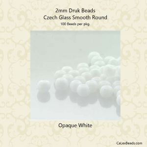 Druk Bead 2mm Chalk White [100]