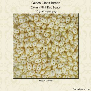MiniDuo Beads, 2x4mm:Cream, Pastel [10g]