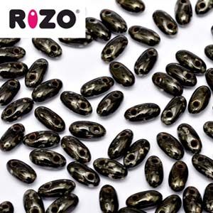 Rizo Beads, 2.5x6mm:Jet Picasso [10g]