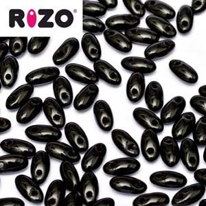 Rizo Beads, 2.5x6mm:Jet Opaque [10g]