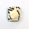 Cabochon, Resin Cameo:22x19mm Square Jet/Ivory Cat Head [ea]