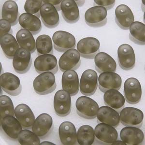 SuperDuo Beads, 2.5x5mm Black Diamond Matte [10g]