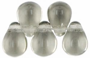 Czech Glass 6x4mm Teardrop Beads:Black Diamond [100]
