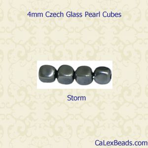 Pearl Beads 4mm Cube:Storm [50]