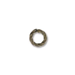 Findings:6mm Antique Brass Twisted Jump Rings [50]