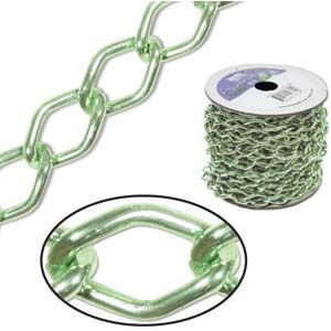 Aluminum Chain:14x9mm Lime Green [per ft]