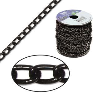 Aluminum Chain:6x3.6mm Black [per ft]