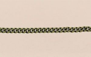 Antique Brass Chain:3.5x3mm Filed Curb Chain [per ft]
