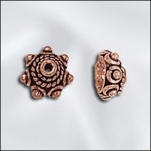Findings:6mm Bali Style Copper Bead Cap [10]