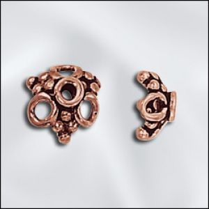 Findings:9mm Bali Style Looped Copper Bead Cap [10]