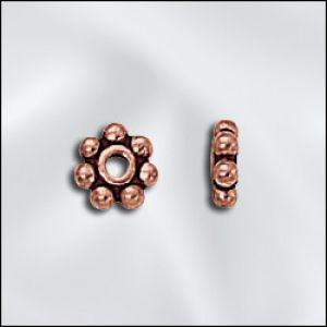 Findings:5mm Bali Style Copper Daisy Spacer Beads [25]