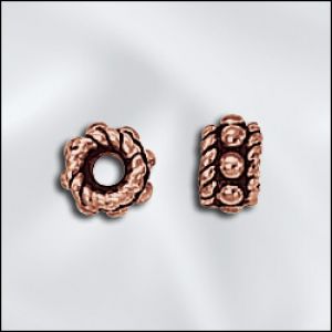 Findings:5mm Bali Style Copper Barrel Beads [10]