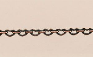 Copper Chain:6x4mm Heart Link [per ft]