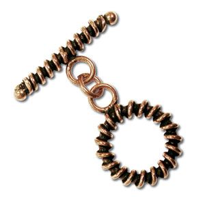 Findings:12mm Copper Corkscrew Toggle [4]