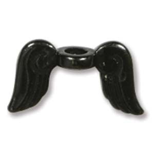 Findings:12mm Gunmetal Plated Angel Wing Bead [1]