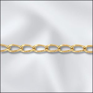 Gold Plated Chain:4.5x2mm Filed Curb Chain [per ft]