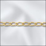 Gold Plated Chain:4.5x2mm Filed Curb Chain [per ft]