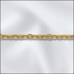 Gold Plated Chain:3x2.25mm Fancy Cable Chain [per ft]