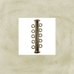 Findings Clasp:31mm 5-Strand Slider Tube, Gold Plated [2]