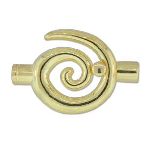 Findings Clasp:52mm Swirl Glue In 6.2mm I.D., Gold Plated [ea]