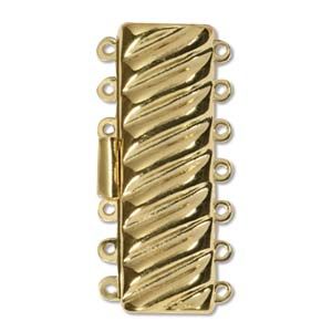 Findings Clasp:18x40mm 7-Strand, Gold Plated [2]