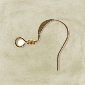 Findings Ear Wires:18mm Gold Plated Hammered [50]