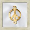 Findings Connectors:15.5mm Peace Sign Stations, Gold Plated [10]
