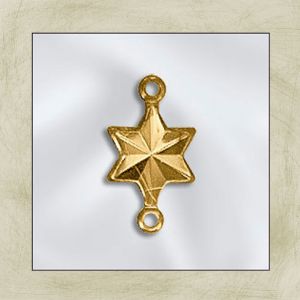 Findings Connectors:12.5mm Star Stations, Gold Plated [10]