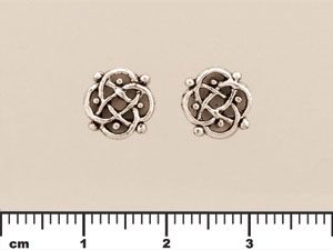 Antique Silver Pewter Links:10mm Celtic Knot Loops [10]