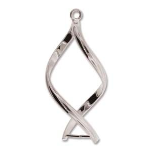 Findings Pendant:32mm Twisted Add A Bead, Silver Plated [3]